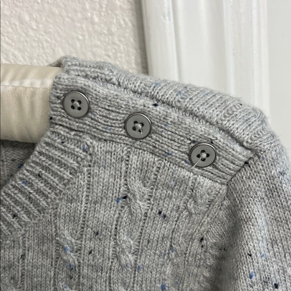 Talbots Gray Cable Knit Sweater with Button Detail - Size Small - Picture 4 of 5